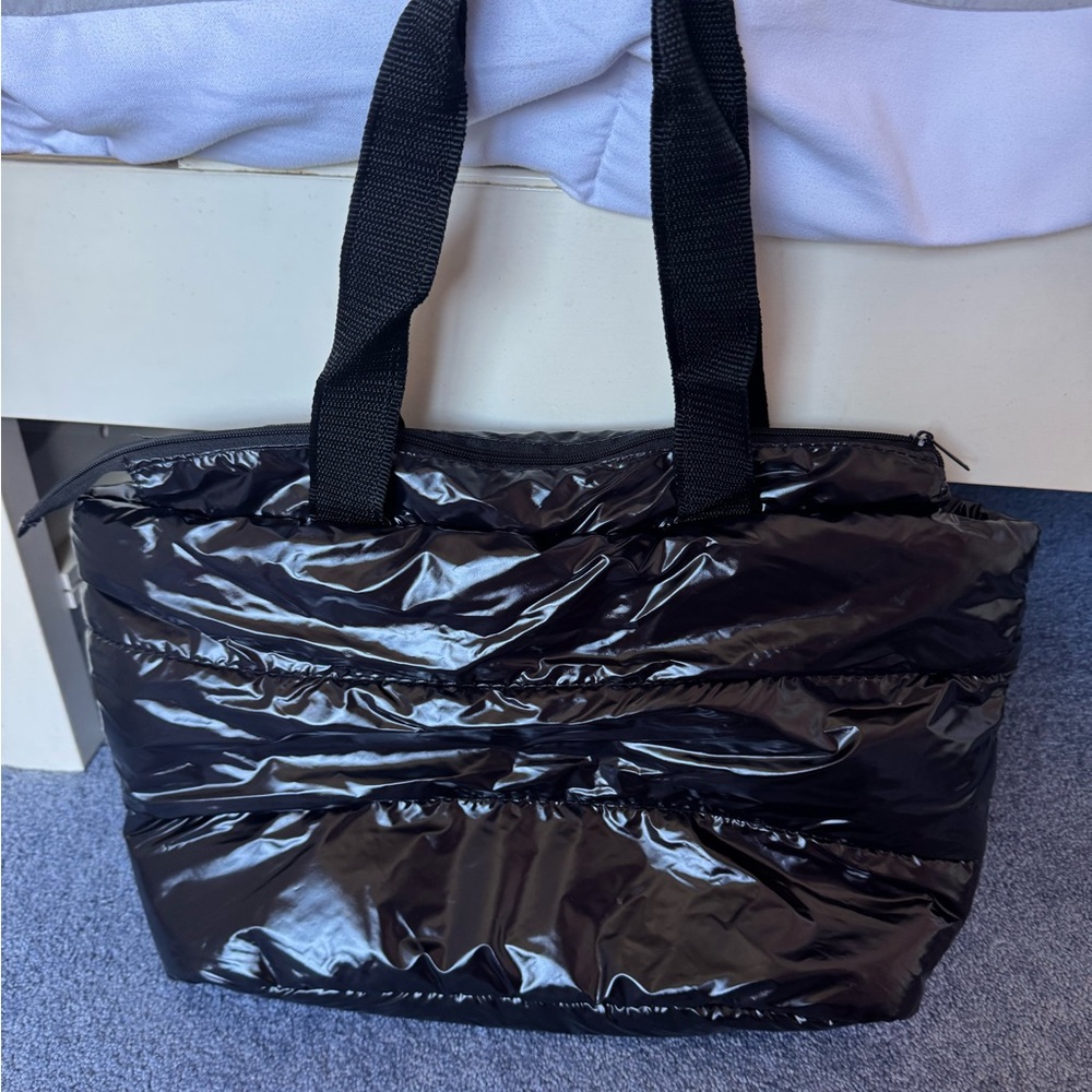 Black Quilted Tote Bag